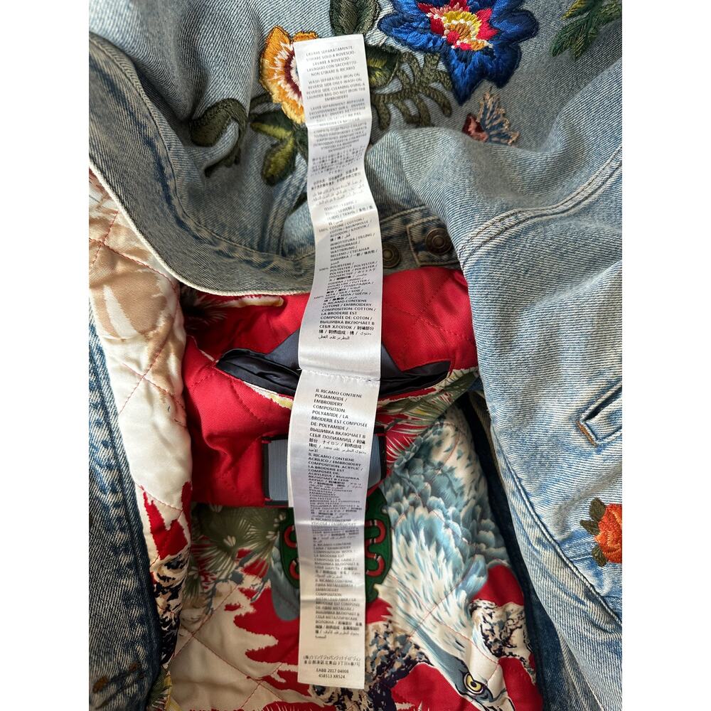 Gucci Blue DIY Custom Embroidered Patch Denim Jacket - Picture 6 of 7
